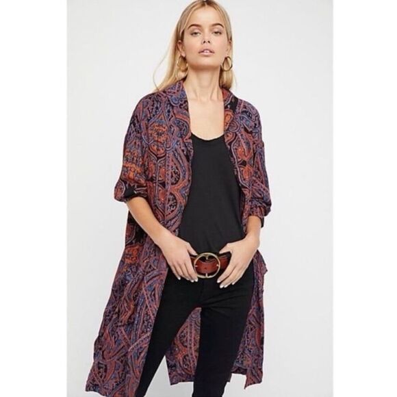 Free People Tops - Free People Multicolor Paisley Kimono Top